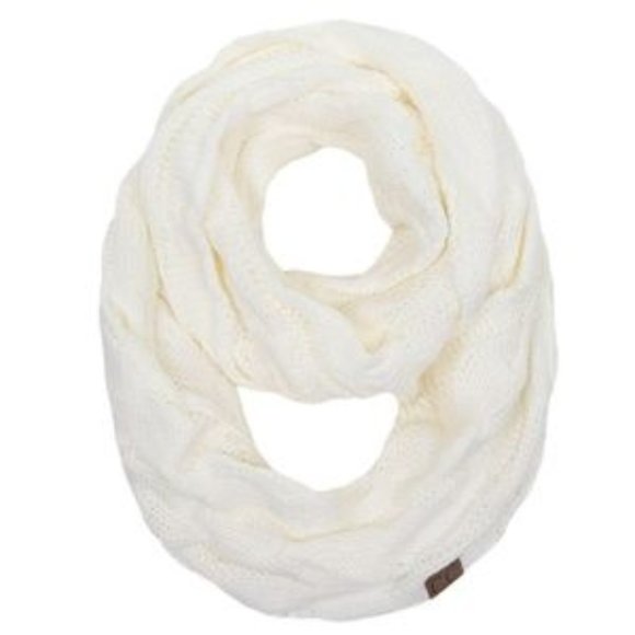 C.C 3pc Knit Warm Pom Beanie Gloves Scarves Set